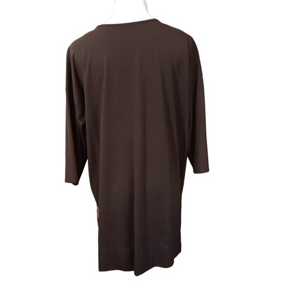 J. JILL Brown Shirt Top Medium Luxe Supima Ballet Sleeve Tunic Soft Brown Staple - Picture 8 of 9
